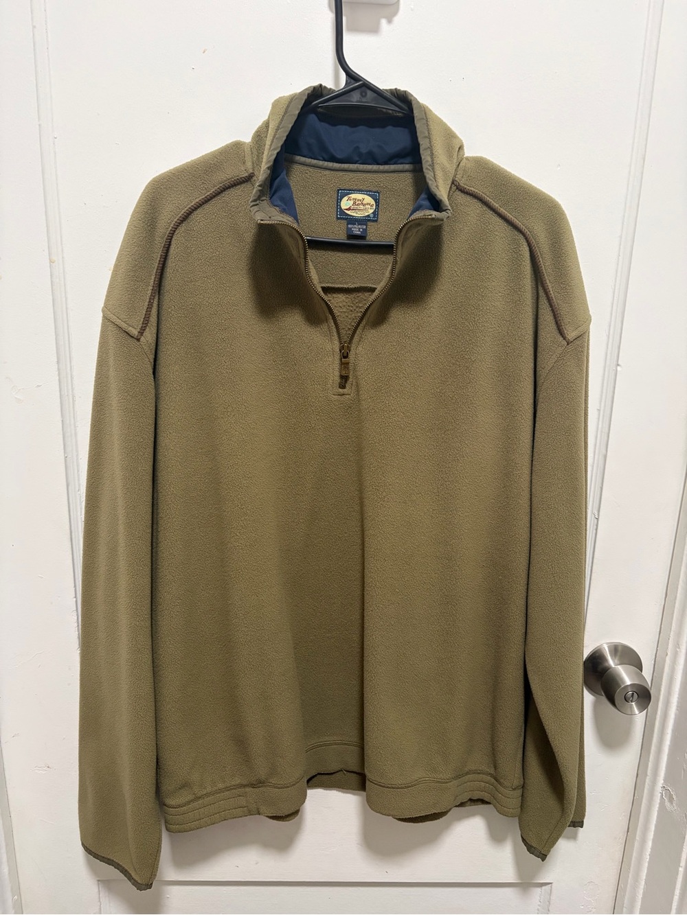 Tommy Bahama Quarter Zip Fleece Pullover Olive Green Men’s Large 1/4 Zip